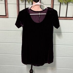 Agnes & Dora Velvet Top – Plum Purple –   Small